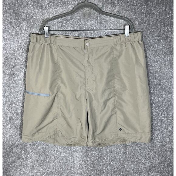 Columbia Packagua Packable Shorts Mens Size XXL Tan UPF 30 Security Pocket‎ - Picture 1 of 8